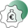 Ένα λογότυπο μιας τσάντας με το σύμβολο του ευρώ